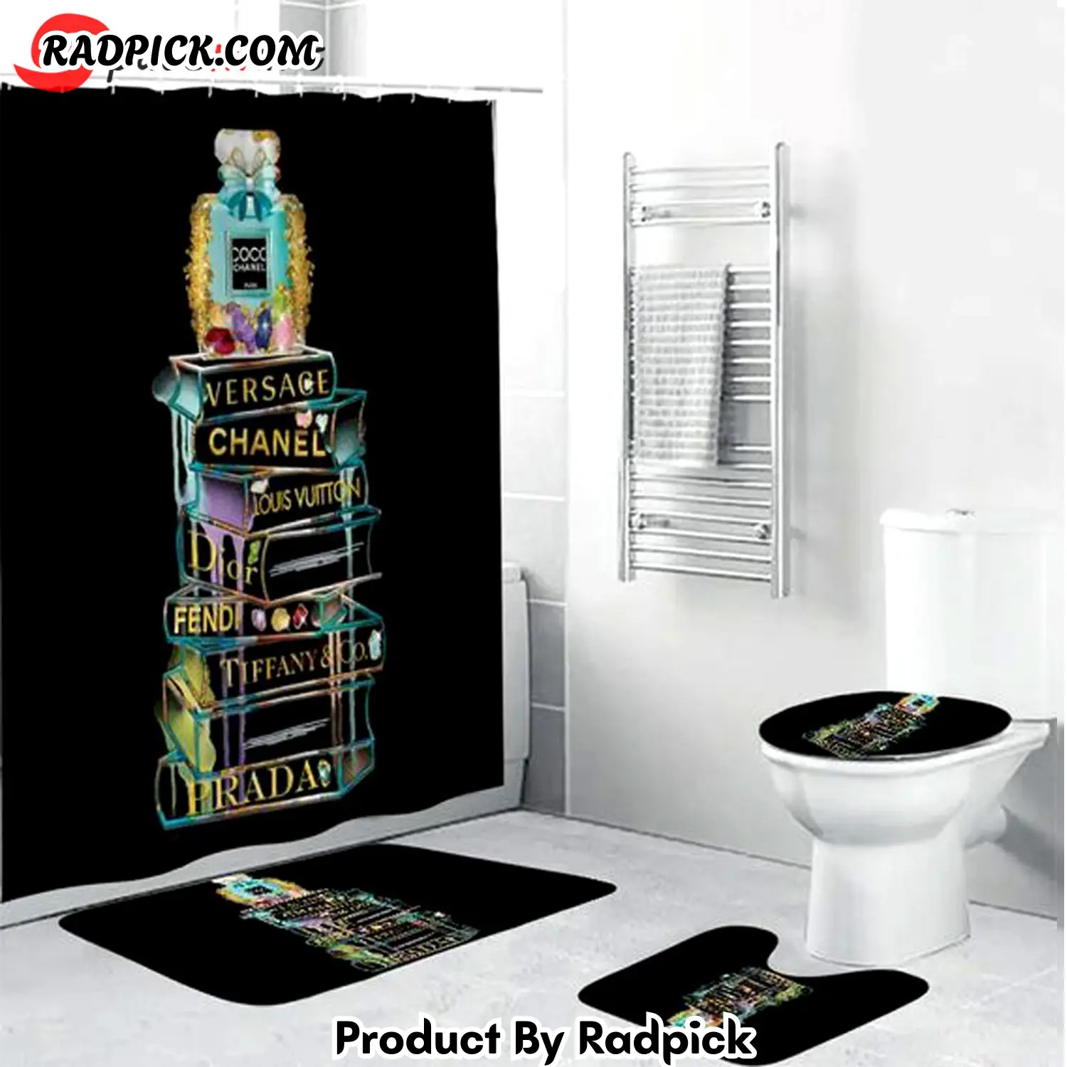 Chanel perfume bathroom set hot luxury shower curtain bath rug mat home decor 258 bathroom accessory sets rp3871179.png
